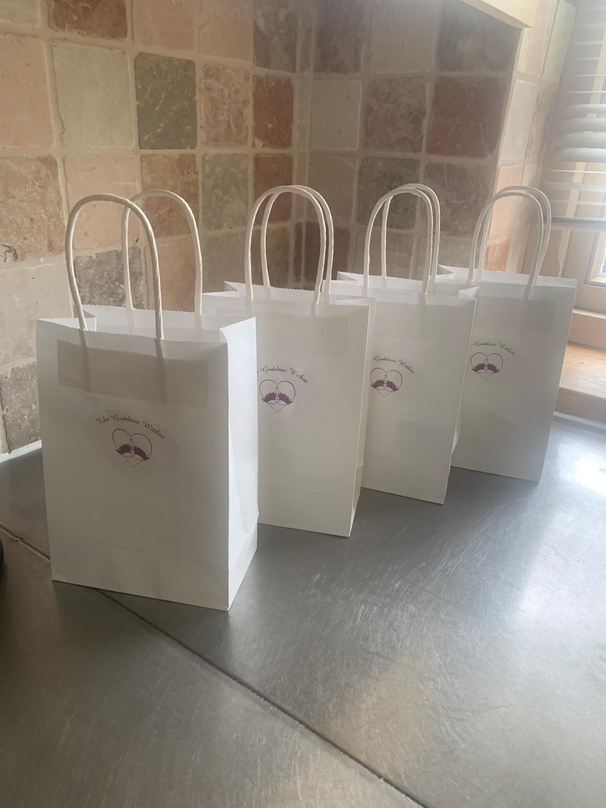 Goddess Within welcome bags prepared for retreat guests